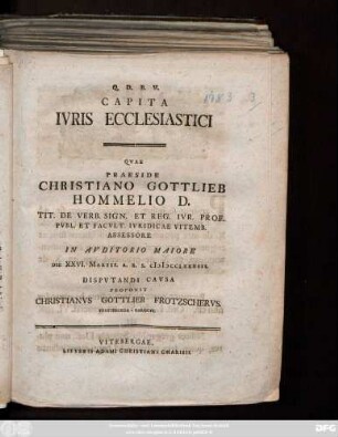 Capita Ivris Ecclesiastici