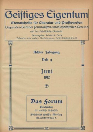 Heft 9 (Juni 1912)
