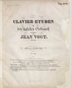 Clavier-Etuden : für d. tägl. Gebrauch ; op. 66