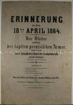 Erinnerung an den 18ten April 1864. - Gedenkblätter zum Besten der Kronprinzen-Stiftung für die Verwundeten des Krieges 1864