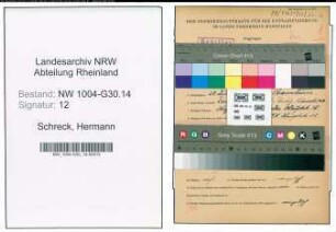 Entnazifizierung Hermann Schreck , geb. 29.06.1895 (Schiffsfuehrer)