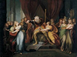 König Lear verstößt seine Tochter Cordelia