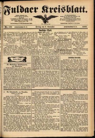 Erste Ausgabe vom Freitag, den 06. November 1903.