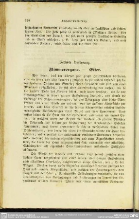 Sechste Vorlesung. Flimmerorgane. - Eiter