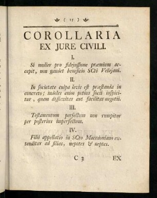 15-17, Corollaria