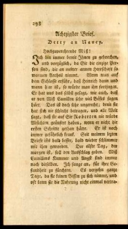 Achtzigster Brief. - Sieben und achtzigster Brief.