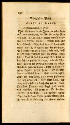 Achtzigster Brief. - Sieben und achtzigster Brief.