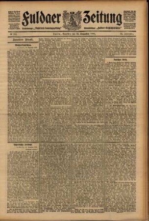 Zweite Ausgabe vom Samstag, den 19. Dezember 1908.