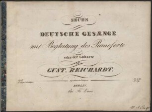 Sechs deutsche Gesänge mit Begleitung des Pianoforte oder der Guitarre : Op. VI ; 2s Heft der Gesaenge