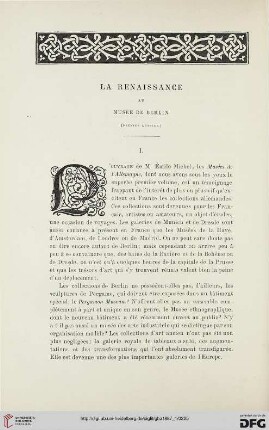 2. Pér. 35.1887: La Renaissance au Musée de Berlin, 1