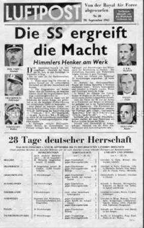 Britisches Nachrichtenblatt "Luftpost" zur wachsenden Macht der SS im NS-System