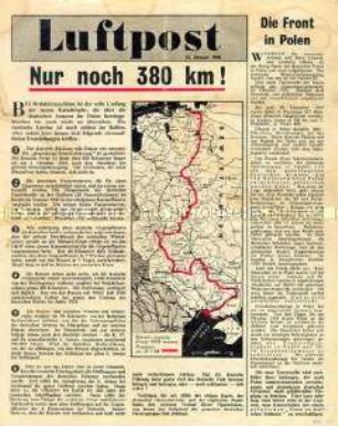 Nachrichtenblatt der Alliierten "Luftpost" zur Lage an der Ostfront