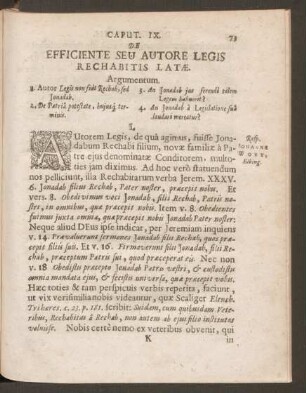 Caput IX. De Efficiente Seu Autore Legis Rechabitas Latae.
