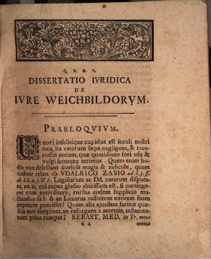 Dissertatio Iuridica De Iure Weichbildorum
