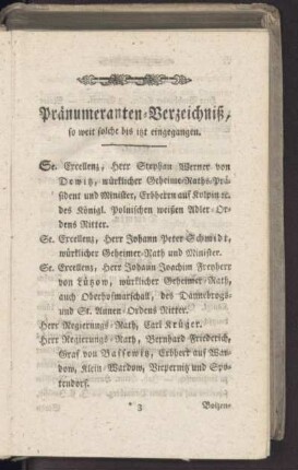 Pränumeranten-Verzeichniß