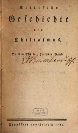 Kritische Geschichte des Chiliasmus, 3,2