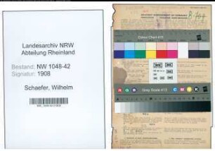 Entnazifizierung Wilhelm Schaefer , geb. 26.12.1898 (Installateur)
