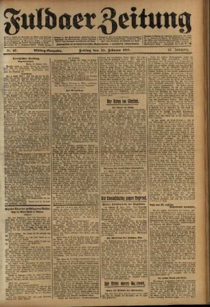 Zweite Ausgabe vom Freitag, den 26. Februar 1915.