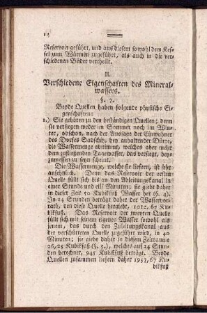 II. Verschiedene Eigenschaften des Mineralwassers