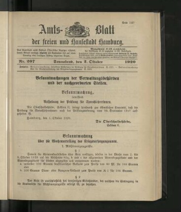 No. 207, 2. Oktober 1920