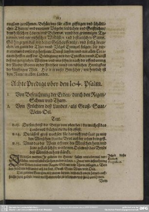 Achte Predigt uber den 104. Psalm