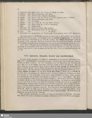 XVII. Industrie, Gewerbe, Handel und Landwirtschaft