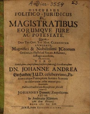 De magistratibus eorumque iure ac potestate