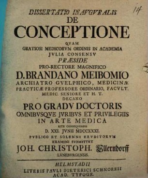 Diss. inaug. de conceptione