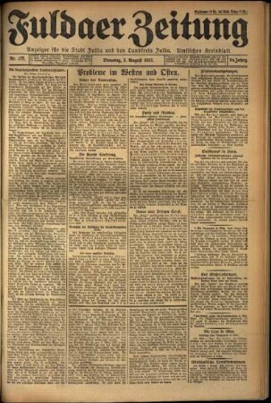 Ausgabe vom Dienstag, den 02. August 1927.