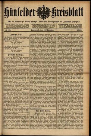 Ausgabe vom Samstag, den 19. November 1898.
