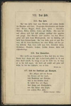 VII. Das Feld