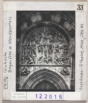 Prag: Teynkirche, Nordportal, Bogenfeld