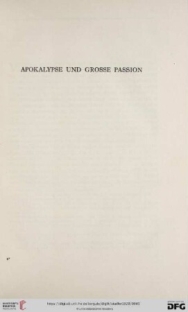 Apokalypse und Grosse Passion