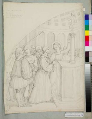 nach Masolinos die hl. Katharina lehnt den Götzendienst ab in der Katharinenkapelle von S. Clemente in Rom