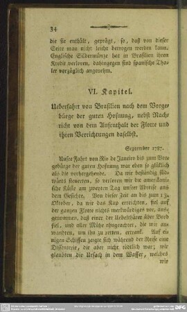 VI. Kapitel. Ueberfahrt von Brasilien nach dem Vorgebürge der guten Hofnung, nebst Nachricht von dem Aufenthalt der Flotte und ihren Verrichtungen daselbst