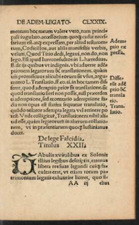 De lege Falcidia. Titulus XXII.