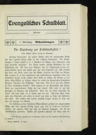 ¬Die¬ Erziehung zur Selbständigkeit