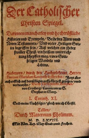 Der catholischer Christen-Spiegel