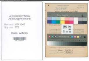 Entnazifizierung Wilhelm Klaas , geb. 12.04.1906 (Schneider)