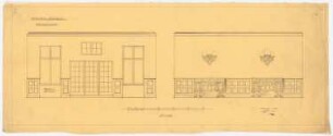 Wohnhaus Kretzer, Berlin-Tiergarten: Speisezimmer: 2 Wandansichten der Längswände 1:25, Variante