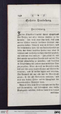 Sechste Vorlesung: Fortsetzung