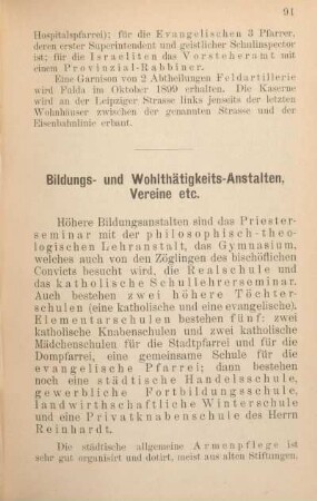 Bildungs- und Wohlthätigkeits-Anstalten, Vereine etc.