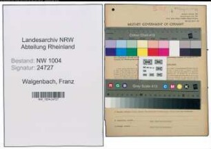 Entnazifizierung Franz Walgenbach , geb. 02.07.1903 (Kaufmann)