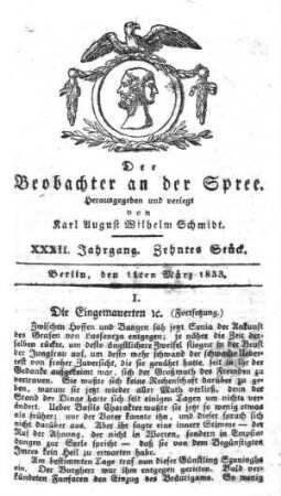 10. Stueck, 11. Maerz 1833