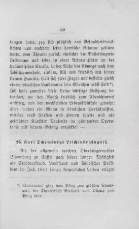26. Carl Schomburg's Begräbnis.