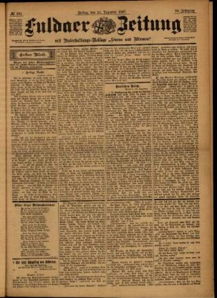 Erste Ausgabe vom Freitag, den 24. Dezember 1897.