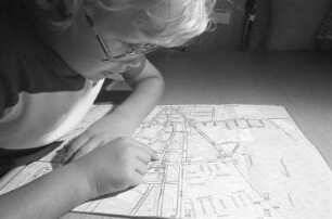 Vom Stadtplanungsamt Karlsruhe entwickelter Schulwegplan für Schulanfänger
