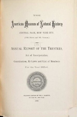 Annual report : for the year .... [17.] 1885/86