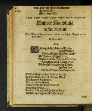 Andrer Handlung Erster Aufftritt.