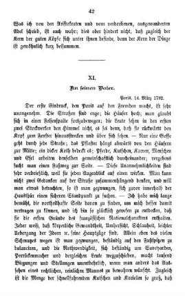 XI. An seinen Vater.